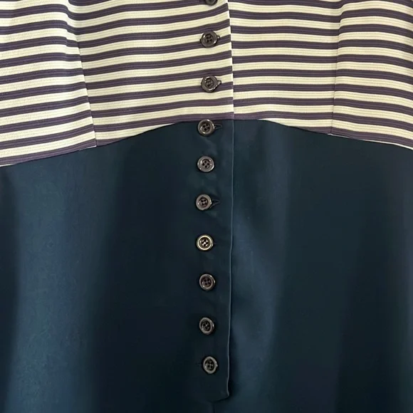 Bettie Page Blue and white Striped dress 4XL - Picture 6 of 9